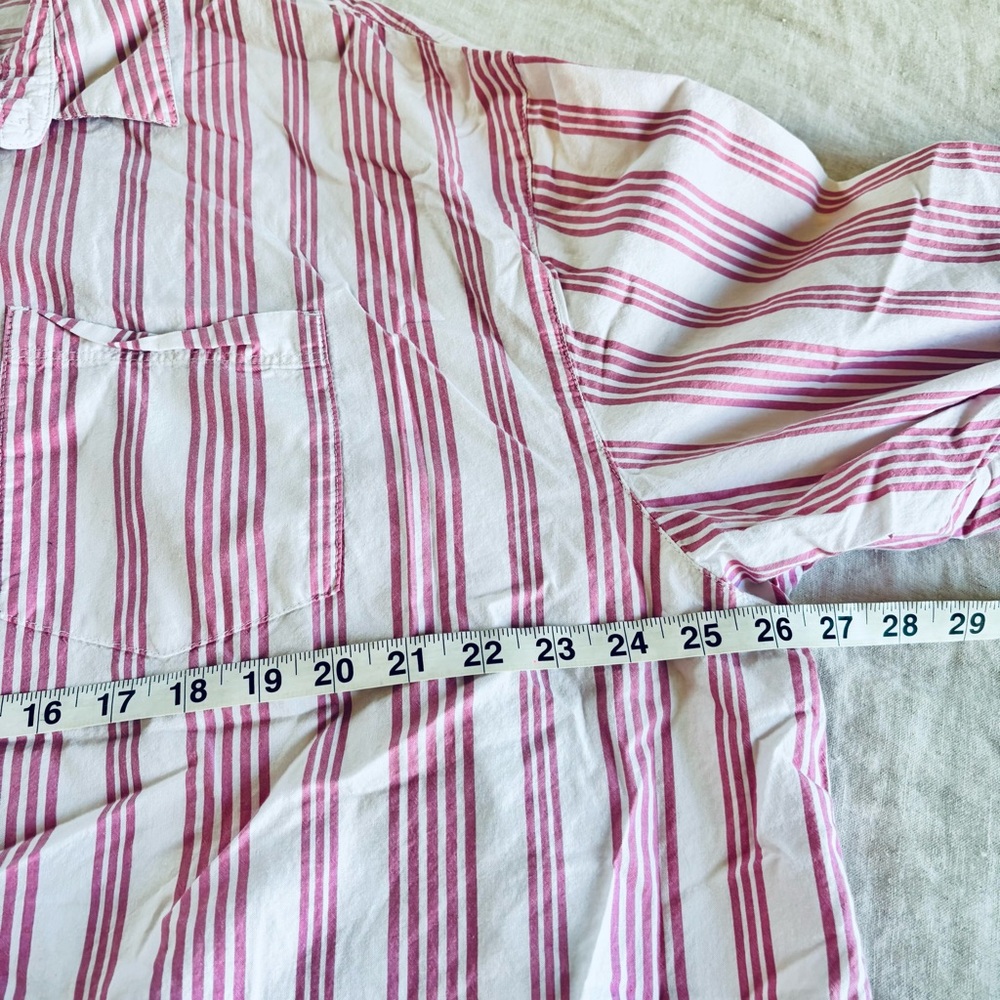 Old Navy “the boyfriend” shirt Pink and White Striped Shirt XL - Picture 8 of 9